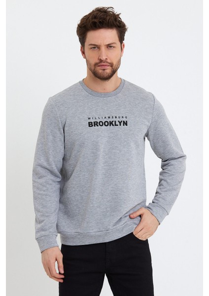 Süperlife Erkek Bisiklet Yaka Regular Fit Brooklyn Baskılı Ince Sweatshirt SPR23SW330 indirimleri