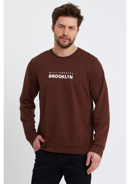 Süperlife Erkek Bisiklet Yaka Regular Fit Brooklyn Baskılı Ince Sweatshirt SPR23SW330 fırsatları