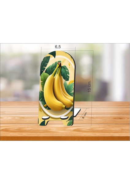 2 Adet Ahşap Muz Telefon Tutucu Masaüstü Telefon