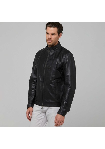 Siyah Hakiki Deri Erkek Hakiki Deri Mont - E22IDM310250-Q3H fırsatları