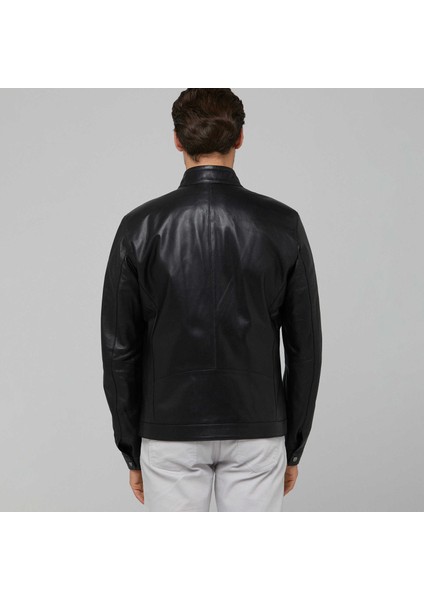 Siyah Hakiki Deri Erkek Hakiki Deri Mont - E22IDM310250-Q3H