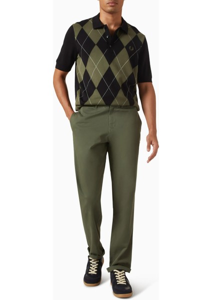 Argyle Örgü Polo Triko, Pamuklu, Nefes Alabilir ve Vintage Şıklık fırsatları