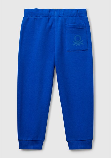 Erkek Çocuk Saks Mavisi Arka Cebi Logo Eşofman Altı fiyatları