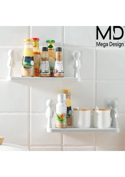 2 adet Büyük Boy Yapıskanlı Organizer Ofis,banyo,mutfak,tuvalet Rafı Dekoratif Çok Amaçlı Adam Raf