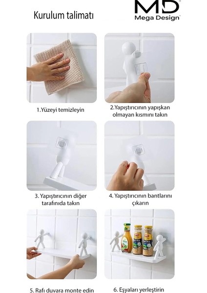 2 adet Büyük Boy Yapıskanlı Organizer Ofis,banyo,mutfak,tuvalet Rafı Dekoratif Çok Amaçlı Adam Raf modelleri