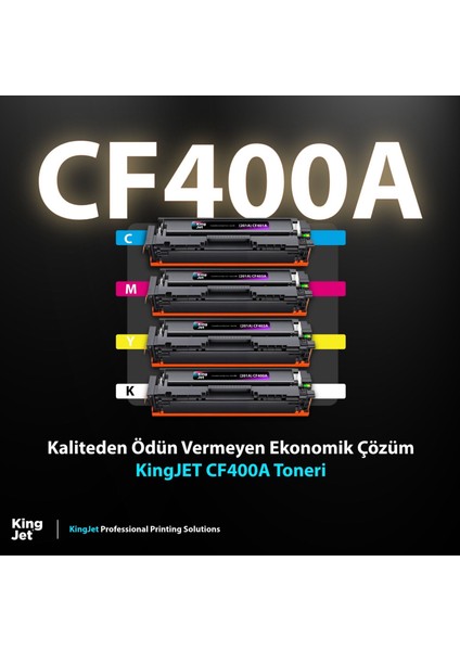 Hp Uyumlu CF400A Standart Kapasiteli 4 Renk (Takım) Muadil Toner Çipli | M252N ile Uyumlu fiyatları