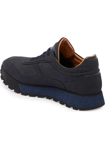 Lacivert Hakiki Nubuk Deri Erkek Sneaker - E23S1AY56359-C39 fırsatları