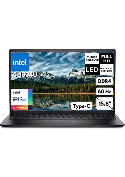 Vostro 3530 I5-1334U 16 GB 256 GB SSD Iris Xe Graphics 15.6" Fhd Windows 11 Pro Notebook N3409PVNB3530UAT46