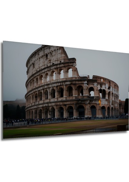 Colosseum Roma Yağlı Boya Görünümlü Dekoratif Ahşap Ev/işyeri/ofis Kare Tablo modelleri