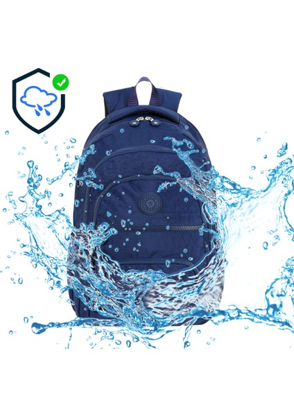 2'li Set Lüx Krinkıl Kumaş Lise ve Ortaokul Sırt Çantası + Kalemlik, Maymun Anahtarlık Hediyeli