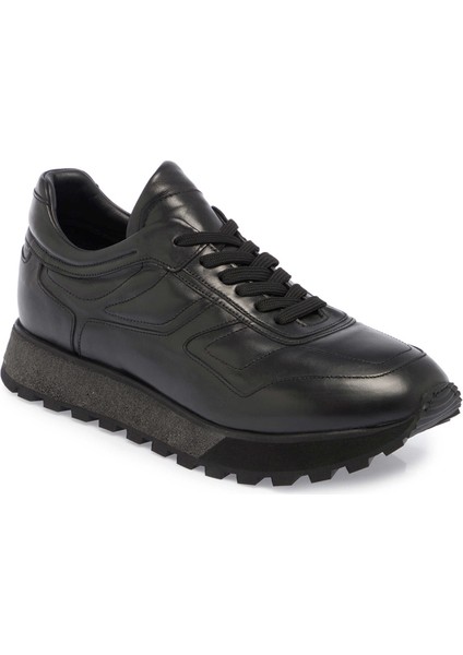 Siyah Hakiki Nubuk Deri Erkek Sneaker - E23S1AY56359-A23 indirimleri