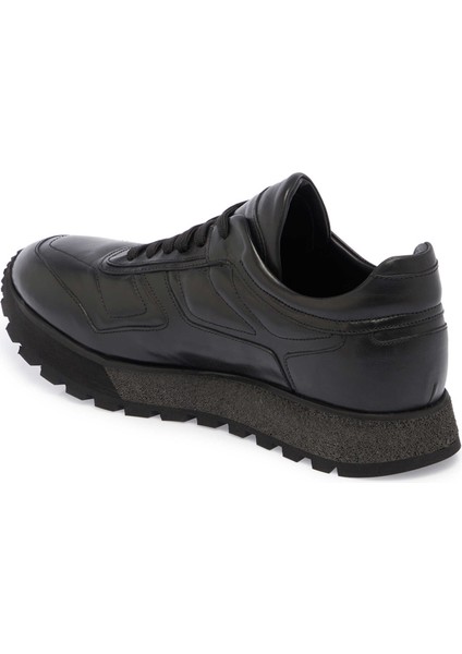 Siyah Hakiki Nubuk Deri Erkek Sneaker - E23S1AY56359-A23