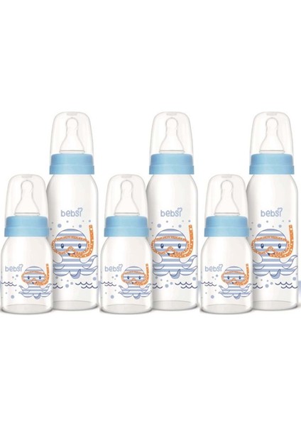 Mavi Cam Biberon Seti, 250ML ve 125ML, 3'lü Paket