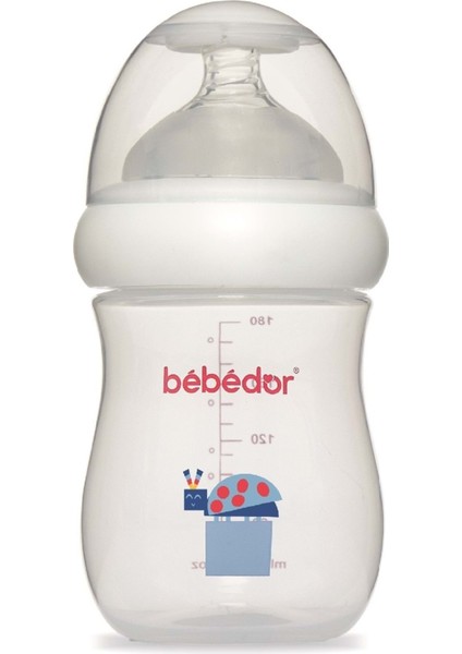 Desenli Geniş Ağızlı 180ML Pp Biberon, Şık ve Güvenli Kullanıma Uygun