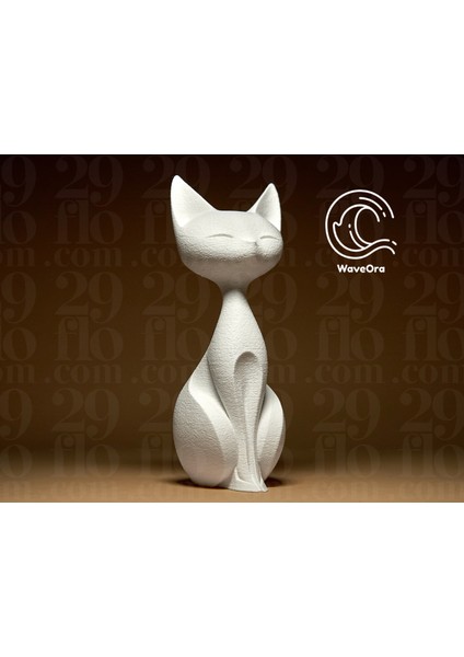Minimalist Beyaz Kedi Biblo