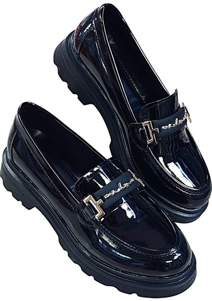 Yeni Model Oxfort Kalın Taban Ipsiz Kadın Günlük Klasik Ayakkabı