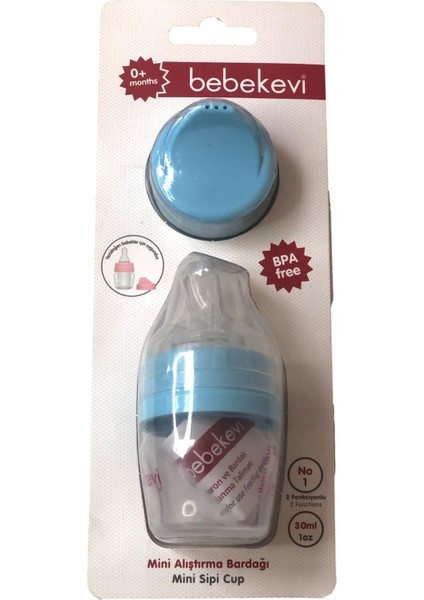 Mini Biberon ve Alıştırma Bardağı - Mavi, Güvenli ve Şık Bebek Için