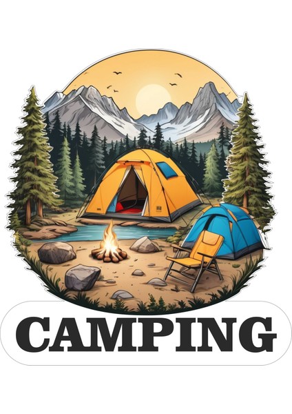 2 Adet 33X33 cm Camping Karavan Sticker V2 Tekne Jeep Araç Sticker