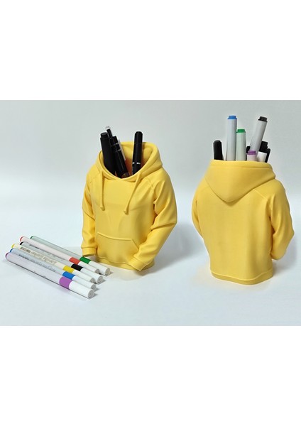 Mini Hoodie Tasarımlı Kalemlik – Sarı Renkli, Şık ve Fonksiyonel