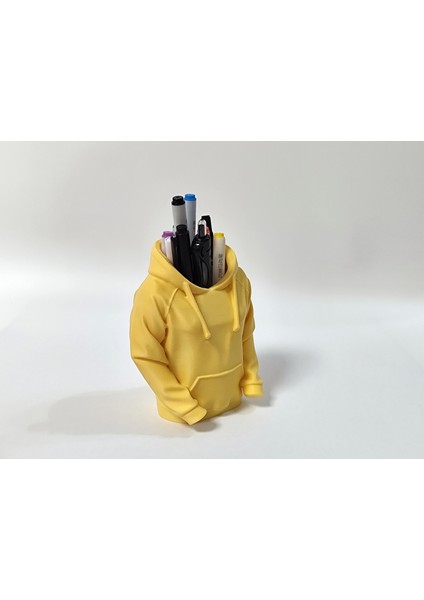 Mini Hoodie Tasarımlı Kalemlik – Sarı Renkli, Şık ve Fonksiyonel fiyatları