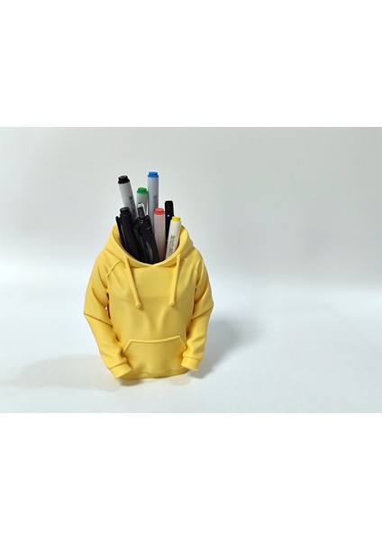 Mini Hoodie Tasarımlı Kalemlik – Sarı Renkli, Şık ve Fonksiyonel fırsatları