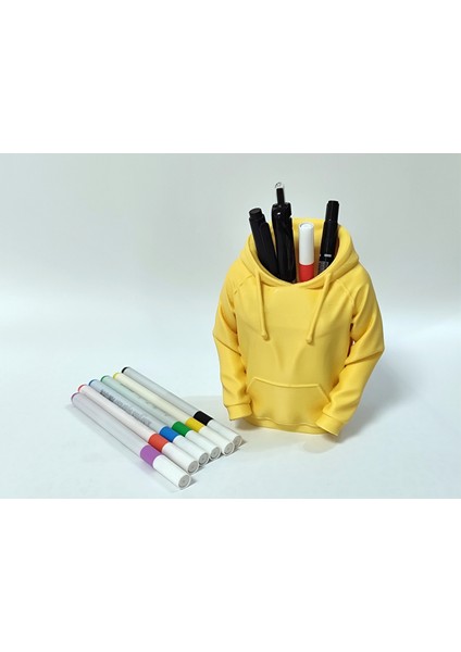 Mini Hoodie Tasarımlı Kalemlik – Sarı Renkli, Şık ve Fonksiyonel indirimleri