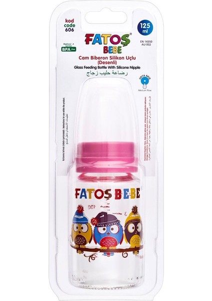 Pembe 125 ml Silikon Uçlu Cam ve Pp Bebek Biberonu, Sağlıklı ve Dayanıklı Kullanım