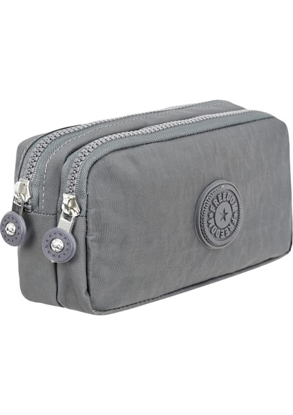 2'li Set Lüx Krinkıl Kumaş Lise ve Ortaokul Sırt Çantası + Kalemlik, Maymun Anahtarlık Hediyeli