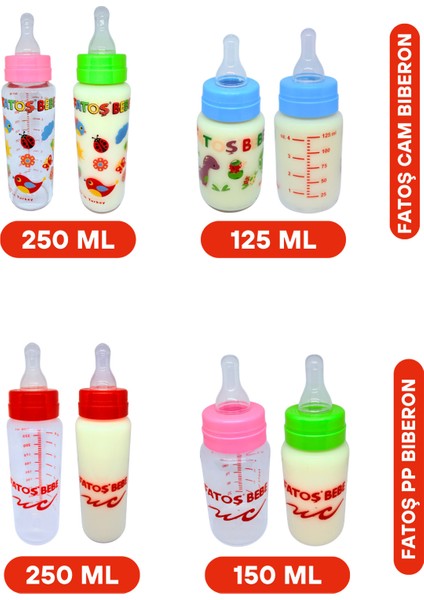 Desenli Pembe Cam Biberon 250 Ml, Şık ve Sağlıklı Bebek Için Uygun fiyatları