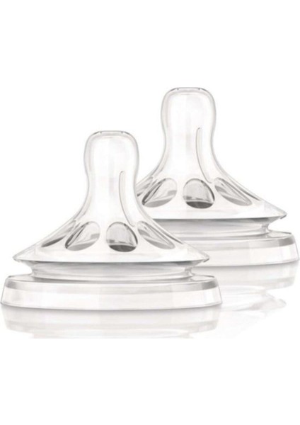 Şeffaf Ayarlı Silikon Biberon Emziği, 3 Ay ve Üzeri, Doğal Akış Özellikli