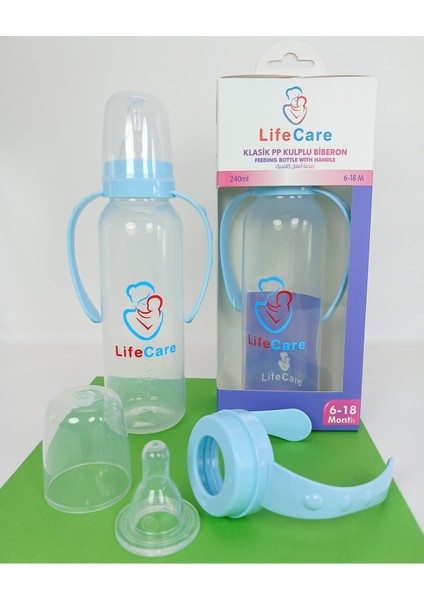 Mavi, Kulplu, 240ML, Dayanıklı Pp Biberon, Sağlıklı Kullanım Için Ideal Seçenek