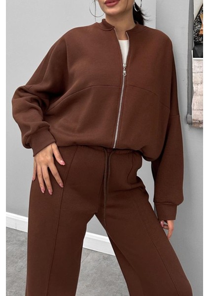 Kadın 3 Iplik Şardonlu Oversize Eşofman Takımı NBG105