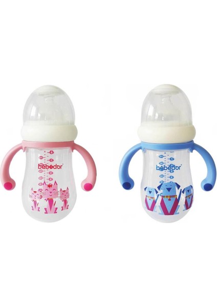 Geniş Ağız Biberon 240ML - Pembe Renk, Kolay Temizlik ve Kullanım