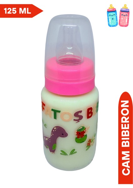 Sevimli Desenli, Pembe Renkli, 125 ml Cam Biberon fiyatları