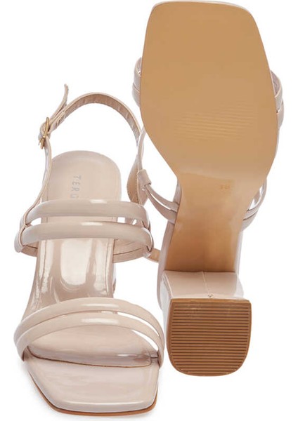 Bej Vegan Kadın Topuklu Ayakkabı - K24Y1AY67083-R72