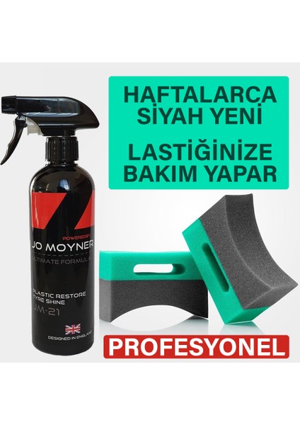 Lastik, Plastik Tampon Parlatıcı 500 ml + Lastik Parlatma Süngeri Set Profesyonel