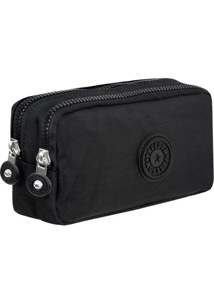 2'li Set Lüx Krinkıl Kumaş Lise ve Ortaokul Sırt Çantası + Kalemlik, Maymun Anahtarlık Hediyeli