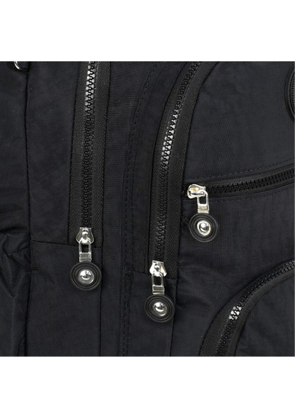 2'li Set Lüx Krinkıl Kumaş Lise ve Ortaokul Sırt Çantası + Kalemlik, Maymun Anahtarlık Hediyeli