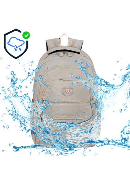 2'li Set Lüx Krinkıl Kumaş Lise ve Ortaokul Sırt Çantası + Kalemlik, Maymun Anahtarlık Hediyeli