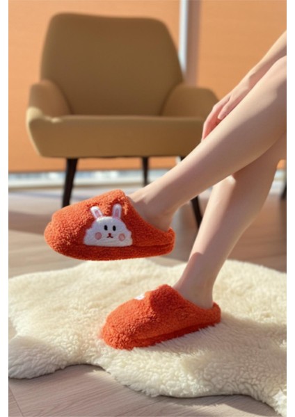 Ft 101 Tavşan Nakışlı Kadın Ev Terliği Peluş Terlik Çeyiz ve Bohça Terliği Ses Yapmaz Kalın Taban fiyatları