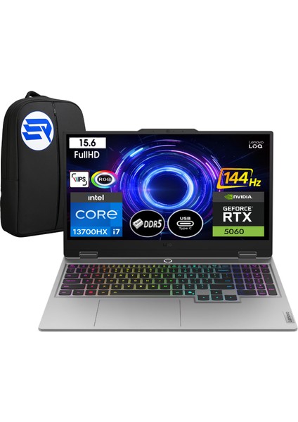 Loq 15IRX10 83JE00LFTREP8 I7-13700HX 32 GB Ram 2 Tb SSD RTX5060 15.6" 144Hz WIN11 Pro + Elektropasaj Çanta