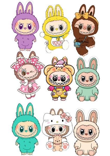 Yenilebilir Şekerli Kağıt Baskısı Cupcake ve Pasta Resim Baskı Labubu Temalı 96