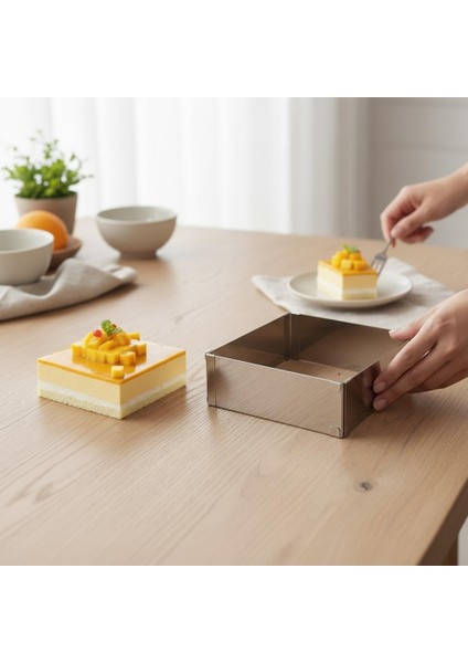 Ayarlanabilir Kare ve Dikdörtgen Kek Kalıbı ( Paslanmaz Çelik Yükseklik 8cm fiyatları