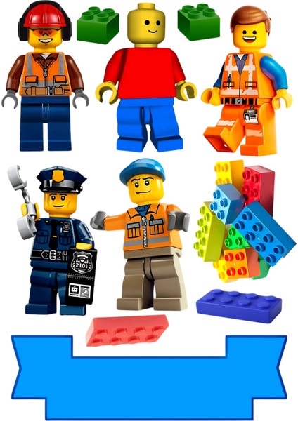 Yenilebilir Şekerli Kağıt Baskısı Cupcake ve Pasta Resim Baskı LEGO Temalı 02