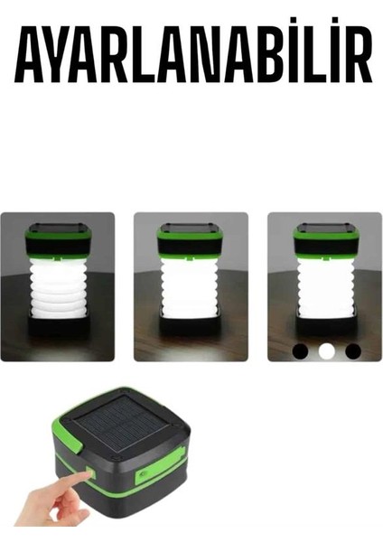 Güneş Enerjili LED Lamba Kamp Lambası Katlanabilir Lamba USB Şarjlı indirimleri
