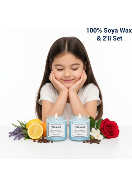 %100 Doğal Kokulu Soya Wax Mum – 40 cc – El Yapımı – Çeşitli Kokular-Mavi 2'li Set fiyatları