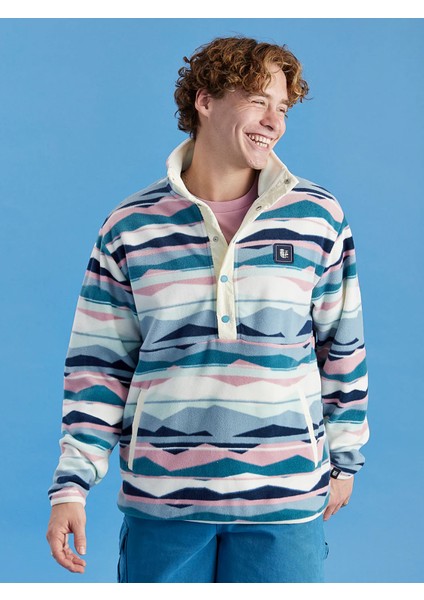 Dik Yaka Cepli Geniş Beden Kalın Polar Kadın Erkek Unisex Retro Sweatshirt 001-0002112