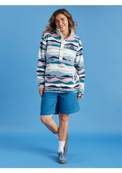 Dik Yaka Cepli Geniş Beden Kalın Polar Kadın Erkek Unisex Retro Sweatshirt 001-0002112