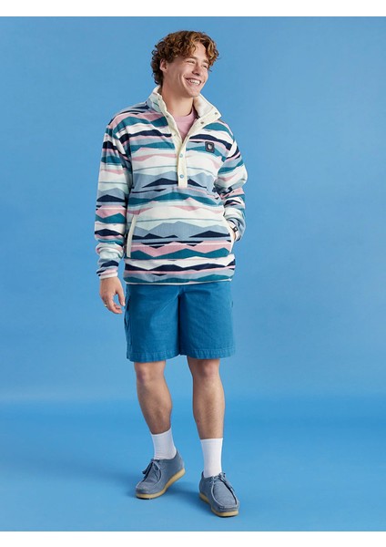 Dik Yaka Cepli Geniş Beden Kalın Polar Kadın Erkek Unisex Retro Sweatshirt 001-0002112