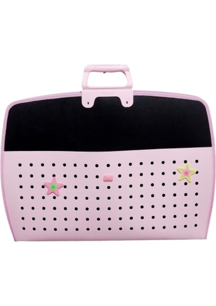 Fermuarlı 35X50 Resim Çantası, Proje Çantası Delikli Model Su Geçirmez (38X55 Cm) Pembe